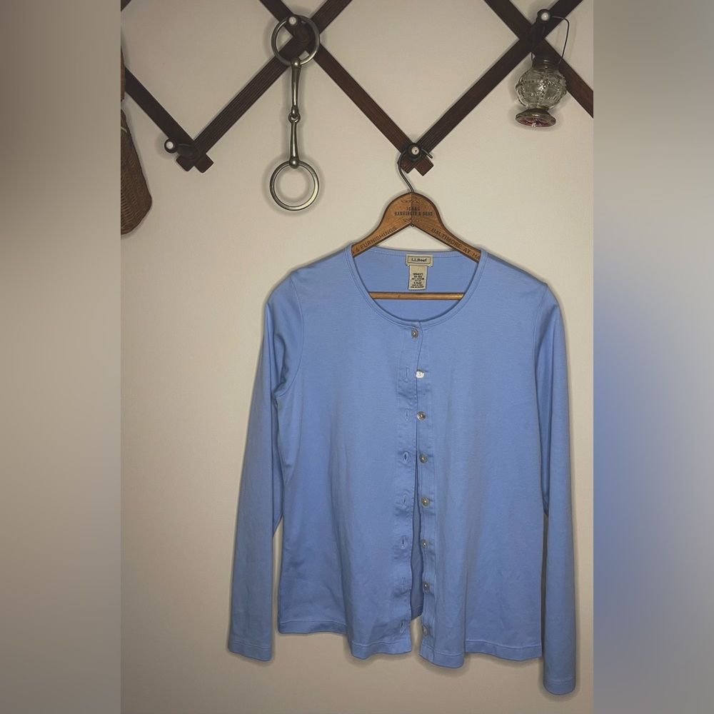 Vintage L.L. Bean Button up Cardigan - Pearly Buttons, Supima cotton! Size Small